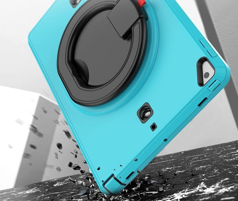 Etui do iPad 9/8/7 10.2" z Podstawką i Paskiem na Ramię Turkusowe