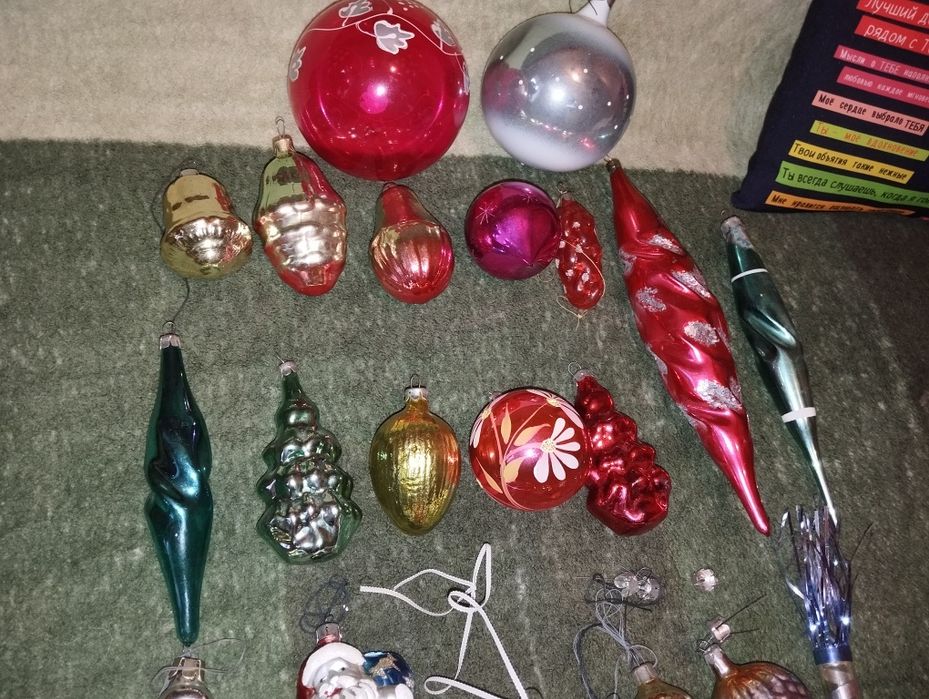 Ёлочные игрушки СССР стекло