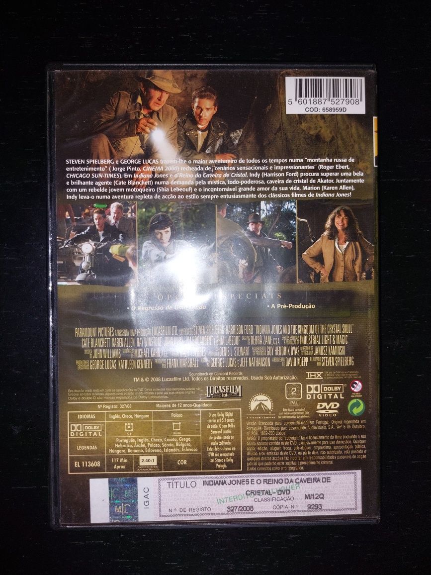 DVD " Indiana Jones Reino da Caveira Cristal " Como Novo)