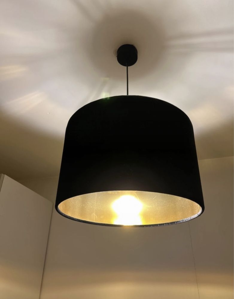 Lampa czarna welurowa