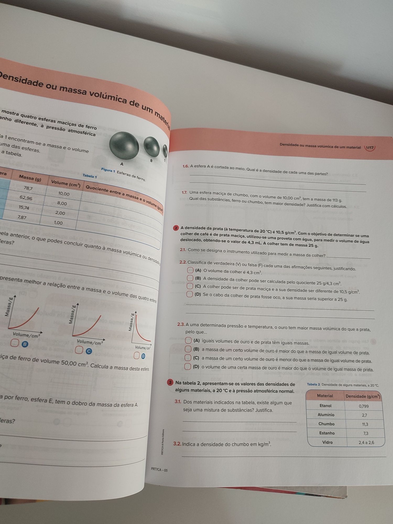 Portes incluídos - Caderno de atividades - físico química- 7° ano