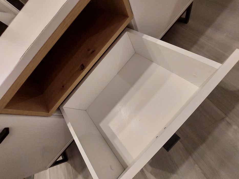 Komoda szafka RTV biały + dąb artisan stan bardzo dobry Kraków