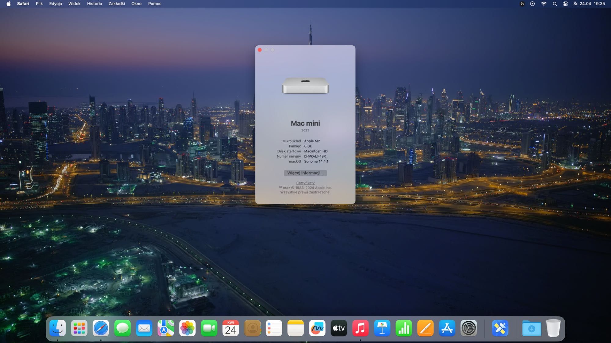 Apple Mac mini M2 8/256GB + hub USB + klawiatura