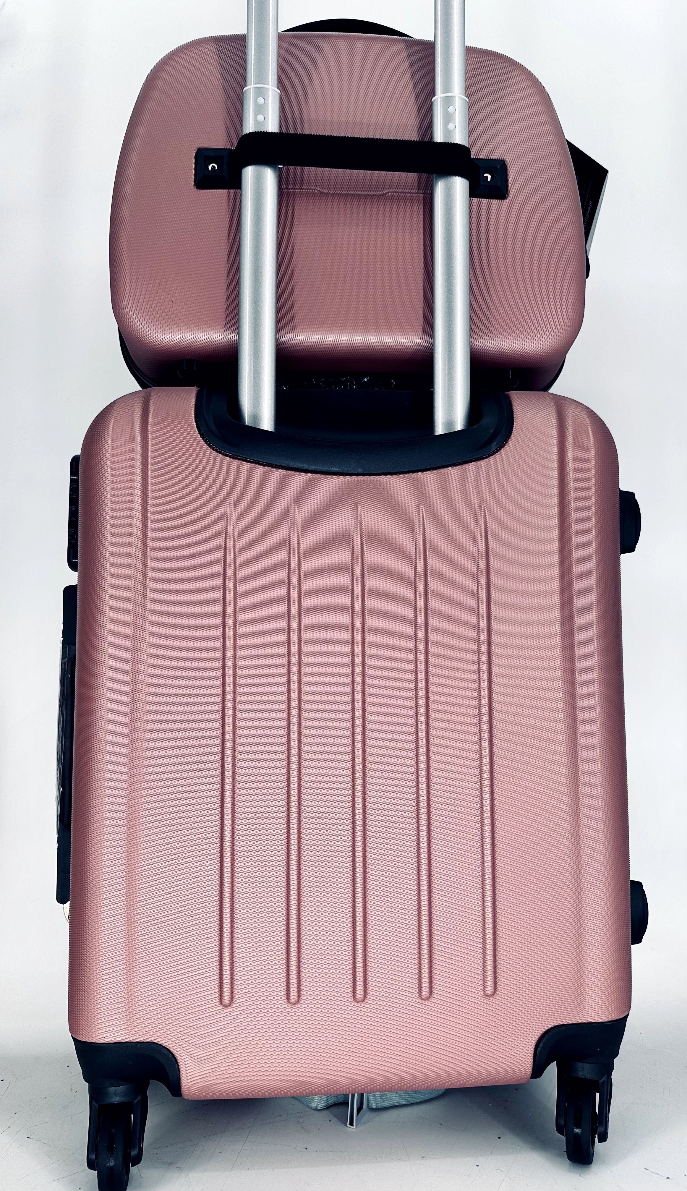 Nowy zestaw walizka i kuferek rose gold