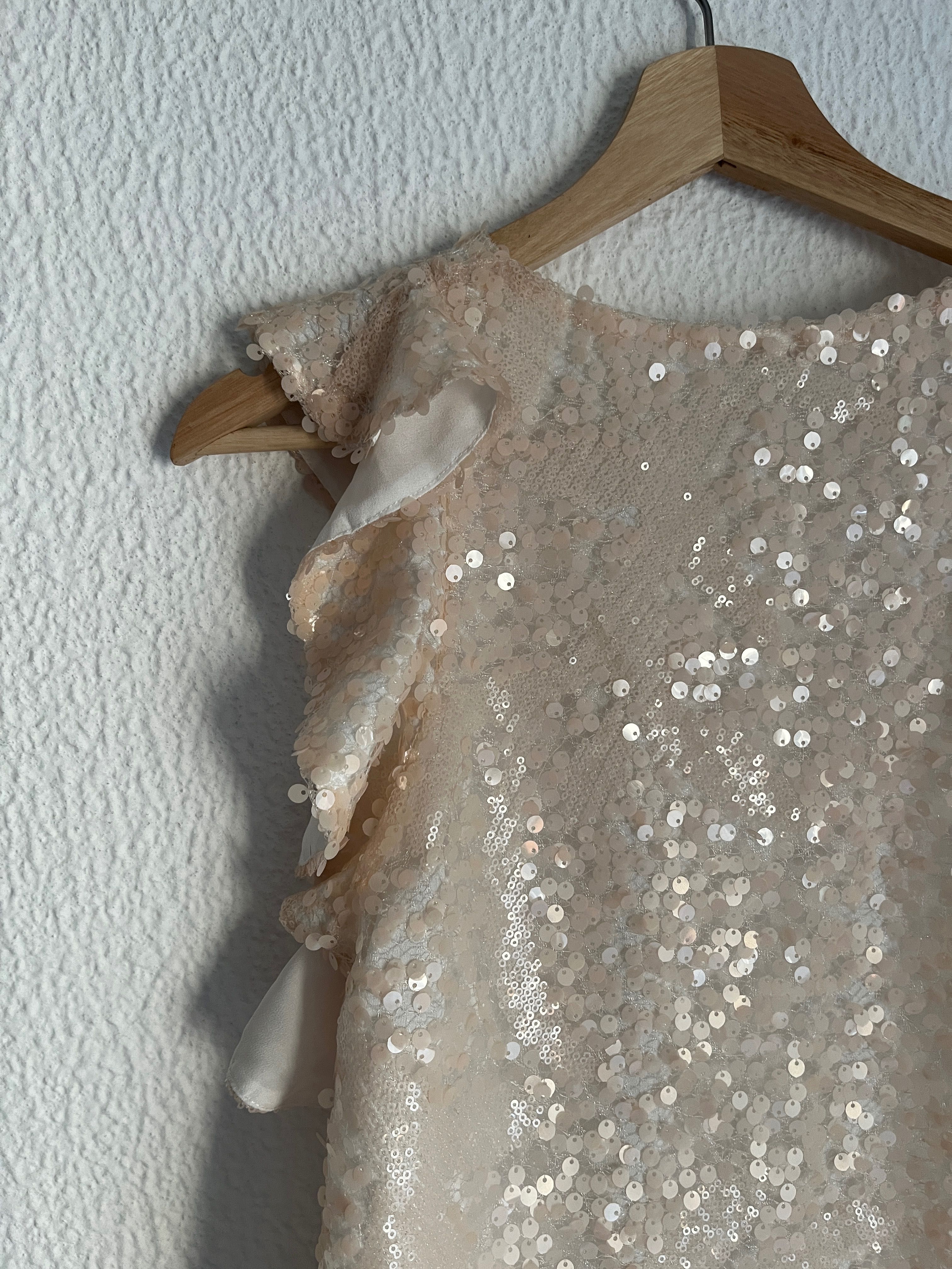 Vestido de lantejoulas nude ZARA  (M)