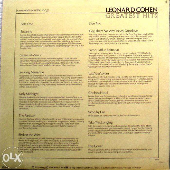 Leonard Cohen - I’m Your Man (1988) & Mais 3 Lp vinil