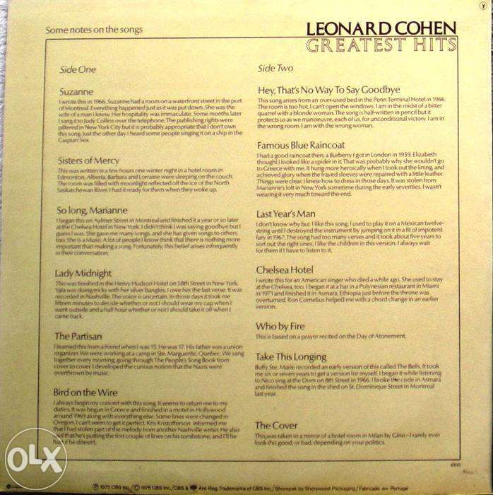 Leonard Cohen - Songs of Love and Hate (1971) & Mais 3 Lp vinil