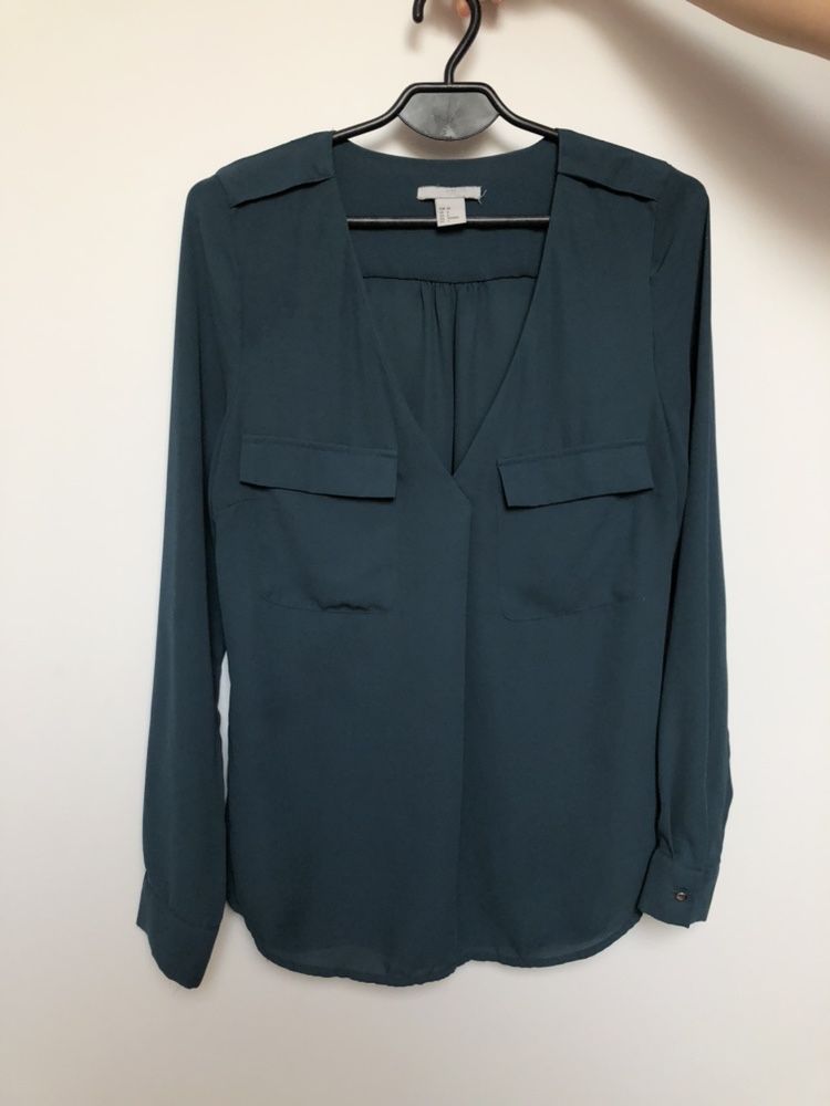 Zielona bluzka koszula H&M 36