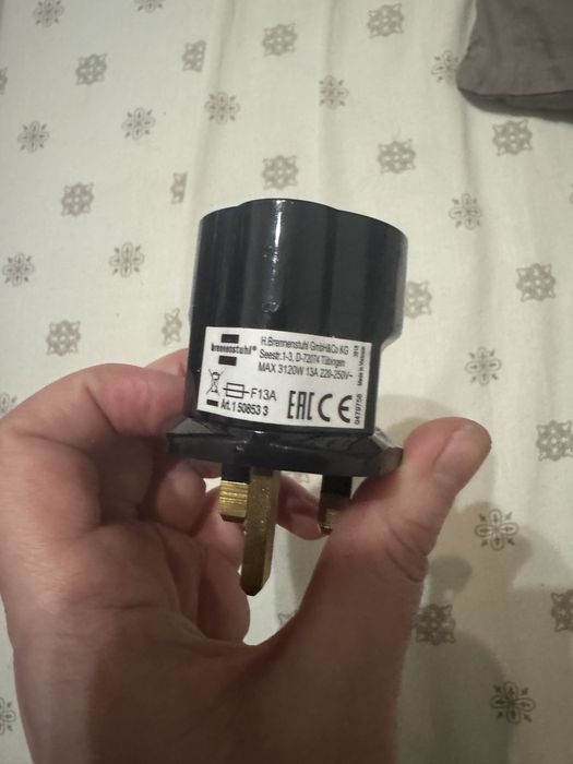 новый Переходник EU–UK 13A Brennenstuhl для розетки