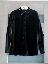 Czarna zamszowa koszula boohoo 38 M