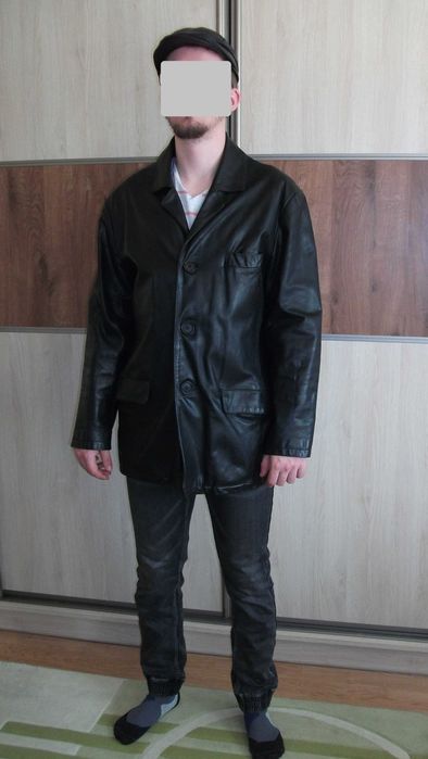 Kurtka Marynarka Skórzana Męska rozm.L Czarna