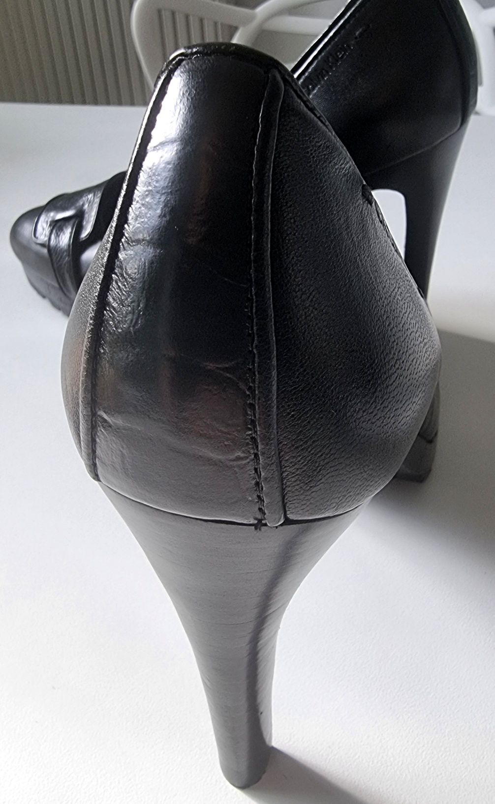 Obcasy, buty, szpilki Calvin Klein czarne, skóra naturalna