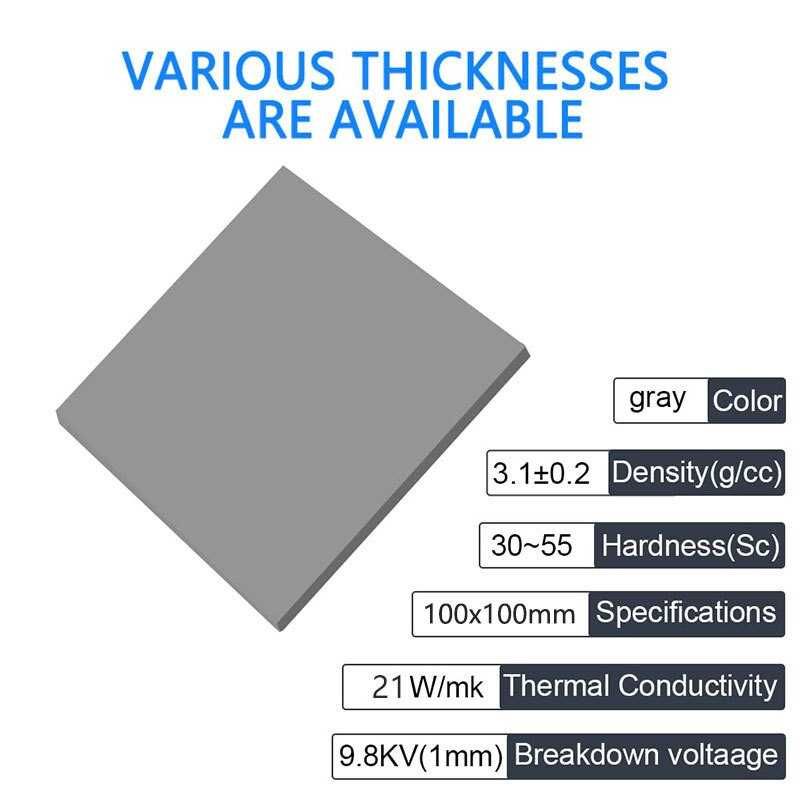 Thermal Pads 21w/mk (TOP) - 100x100x0.5 | 1.0 | 1.5 | 2.0 | 2.5 | 3.0