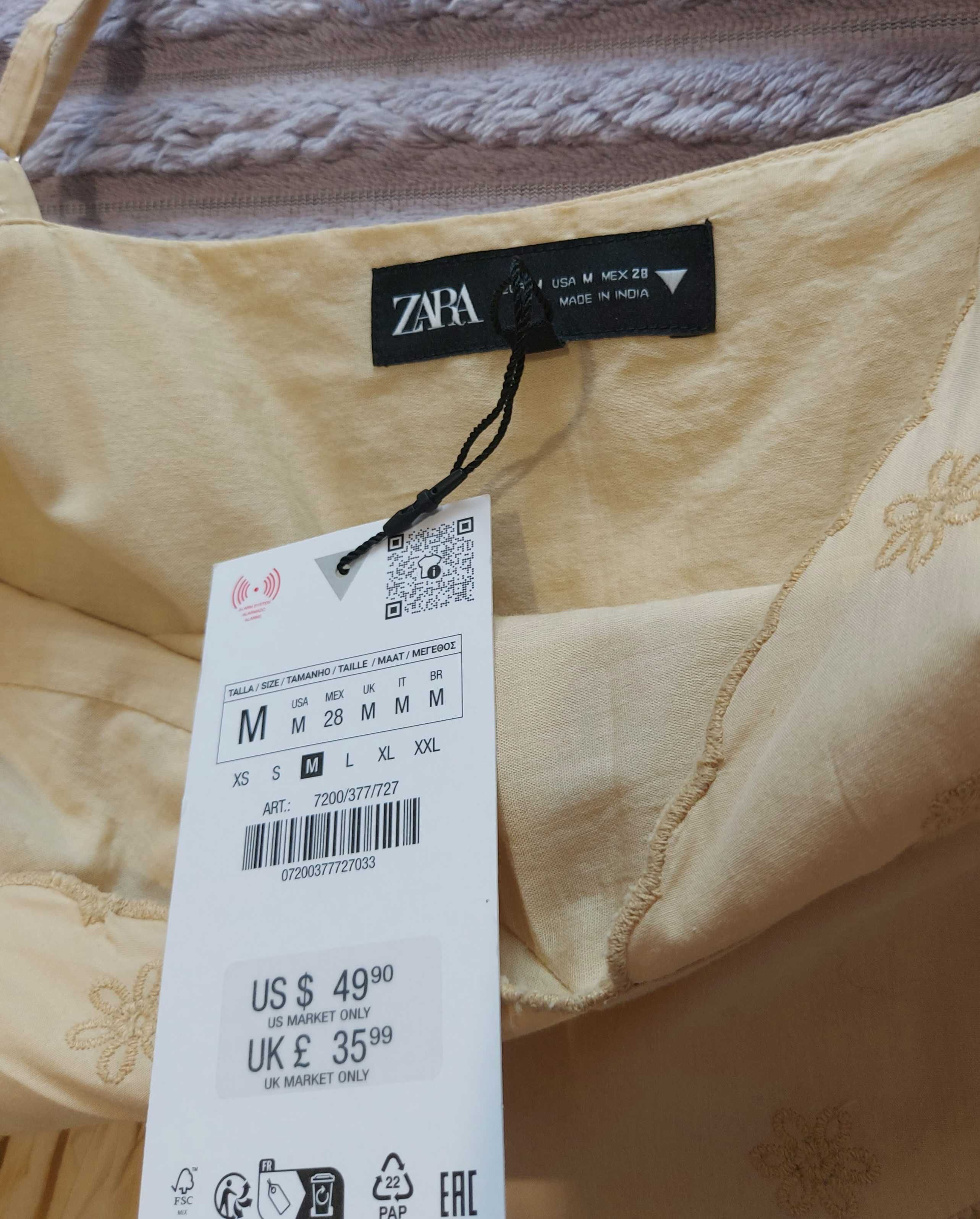 Сукня XS S M Zara з ажурною вишивкою поплінова легка нова колекція