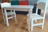 Zestaw dziecięcy stolik 2 krzesła IKEA Sundvik drewniany biały sprawny