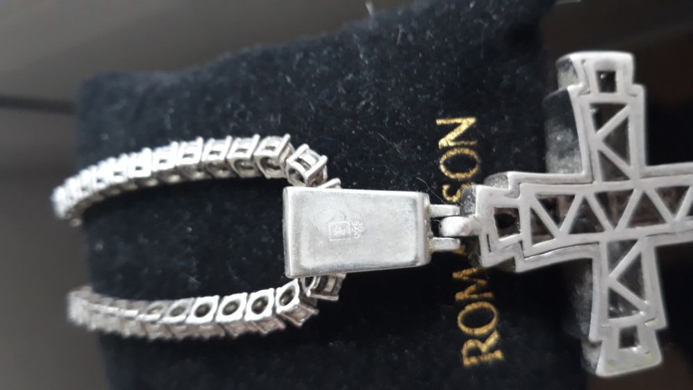 Покупай подарок - комплект Серебрянный крест с цепью 925 проб ROMANSON