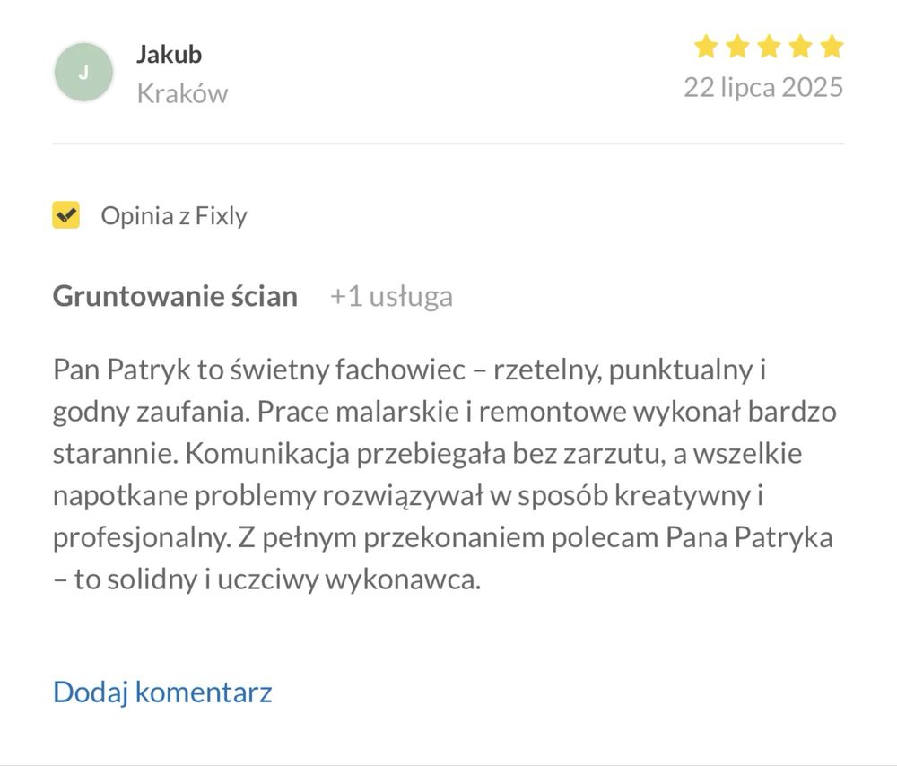 Malowanie:wnętrza* ogrodzenia/elewacje konstrukcje stalowe/drewniane