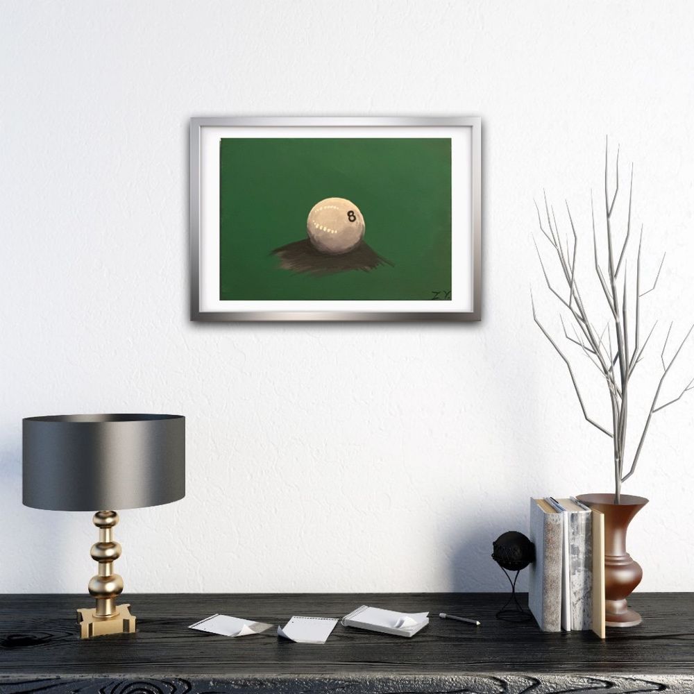 Картина Шар, мяч, сфера, бильярд, биллиард, холст, акрил, 25х35 см.