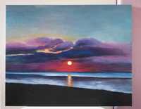 Obraz akrylowy morze zachód słońca 40x50 akryl