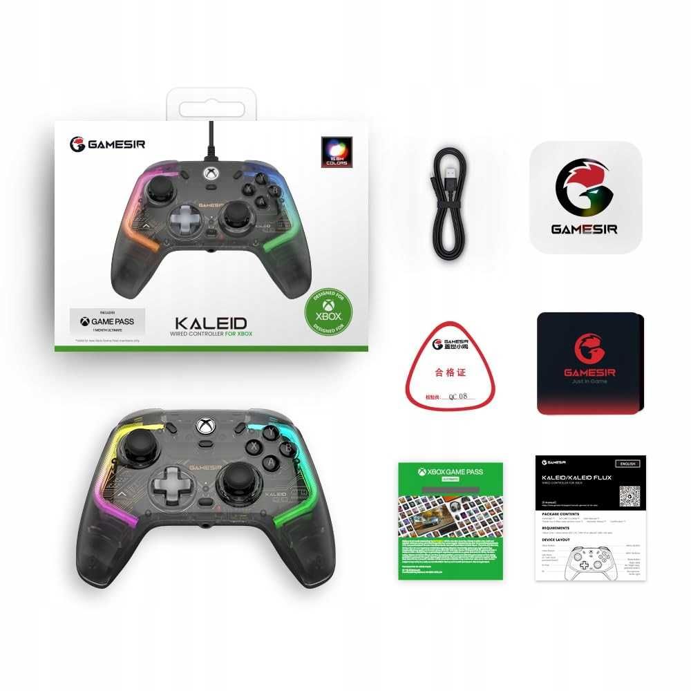 Kontroler Pad przewodowy GameSir K1 Kaleid GamePad LED do Xbox