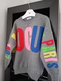 Efektowny sweter z napisami VOGUE LOVE PARIS oversize M-XL