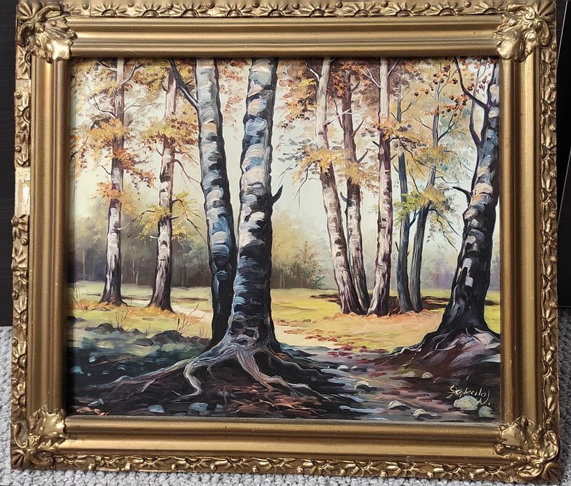Piękny obraz malowany na płycie 38x42