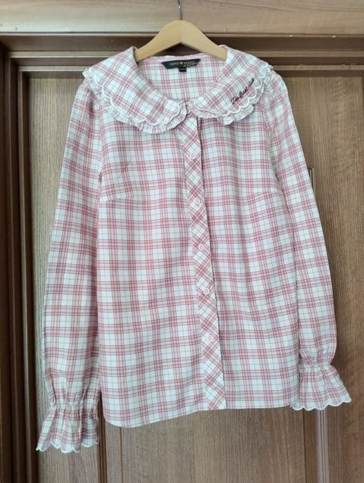 Сорочка з комірцем 13 р. Teenie Weenie bear блуза біла рожева Zara