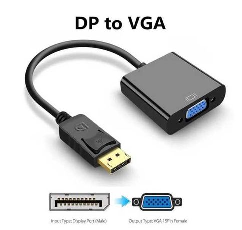 Адаптер переходник конвертер Display Port DP папа - VGA мама(2шт)