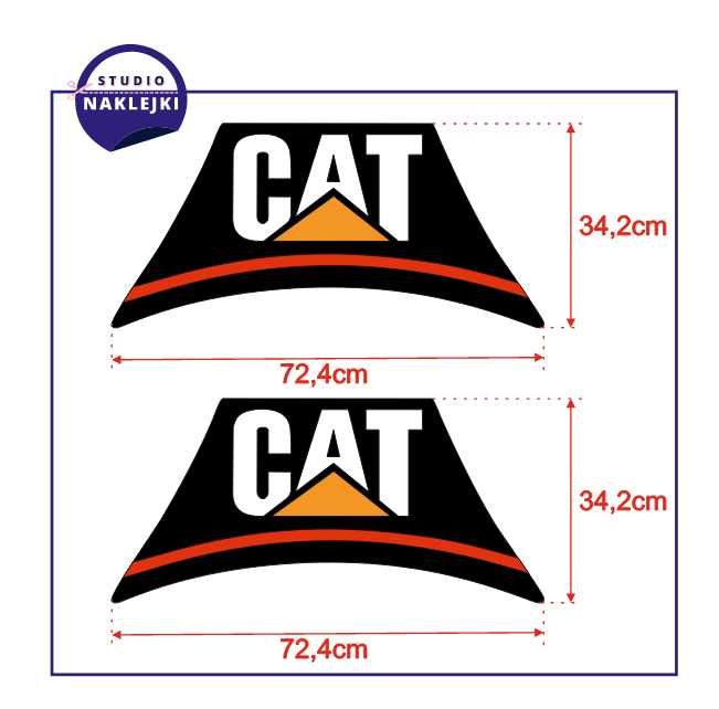 Naklejki CAT Caterpillar na ramię 72x34cm Koparka Ładowarka Nalepki