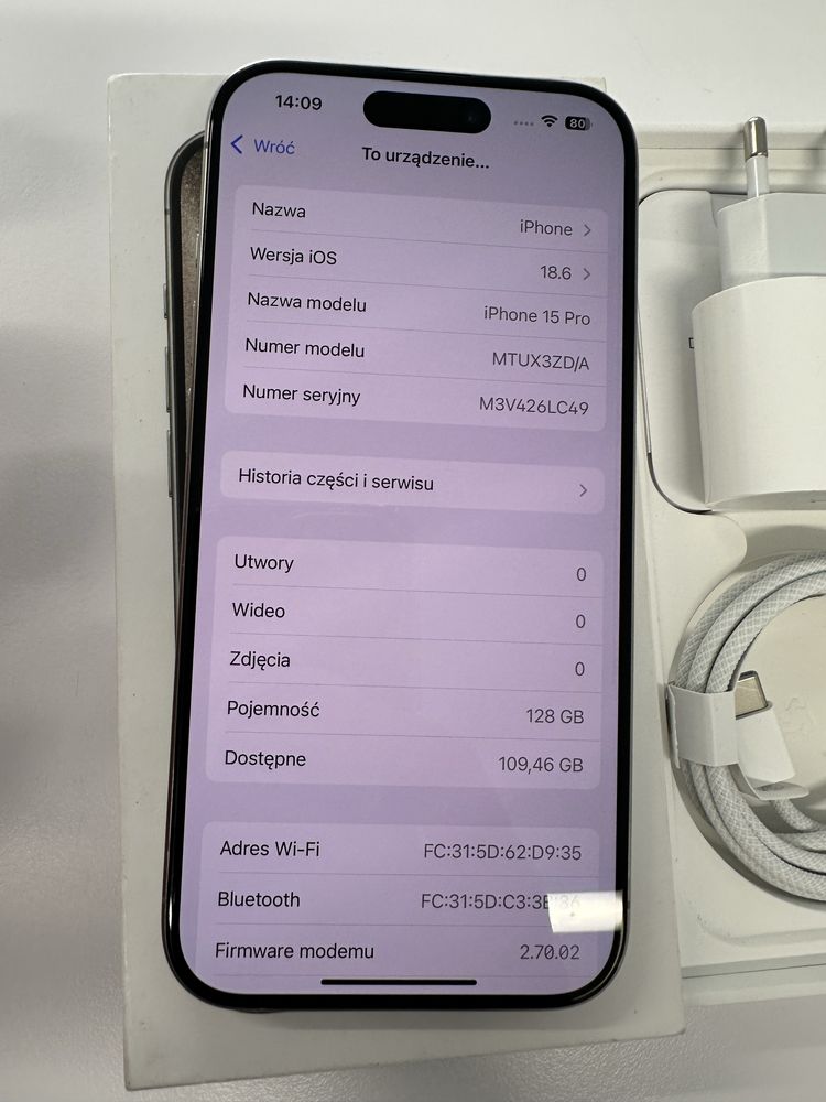 IPhone 15 Pro 128GB (bez blokad ) dowolna sieć
