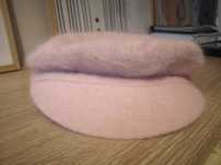 Beret, pudrowy  róż, angora