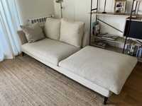 Sofa Area beje tecido alinhado