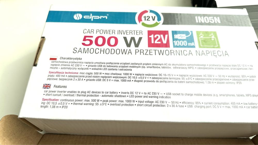 Перетворювач напруги. Автомобільний інвертор DPM 12V-AC220V 500-1000W