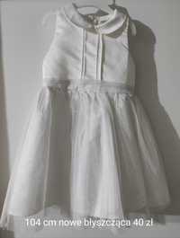 Białe sukienki mix 104/110/116/122/128/134/140