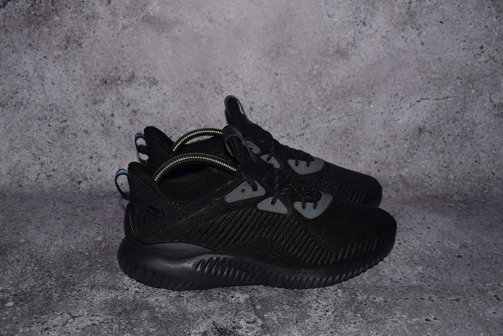 Adidas AlphaBounce Triple Black (Мужские Кроссовки Ададас Boost Eqt )