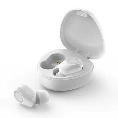Słuchawki bezprzewodowe / bluetooth stereo TWS M9 + stacja białe