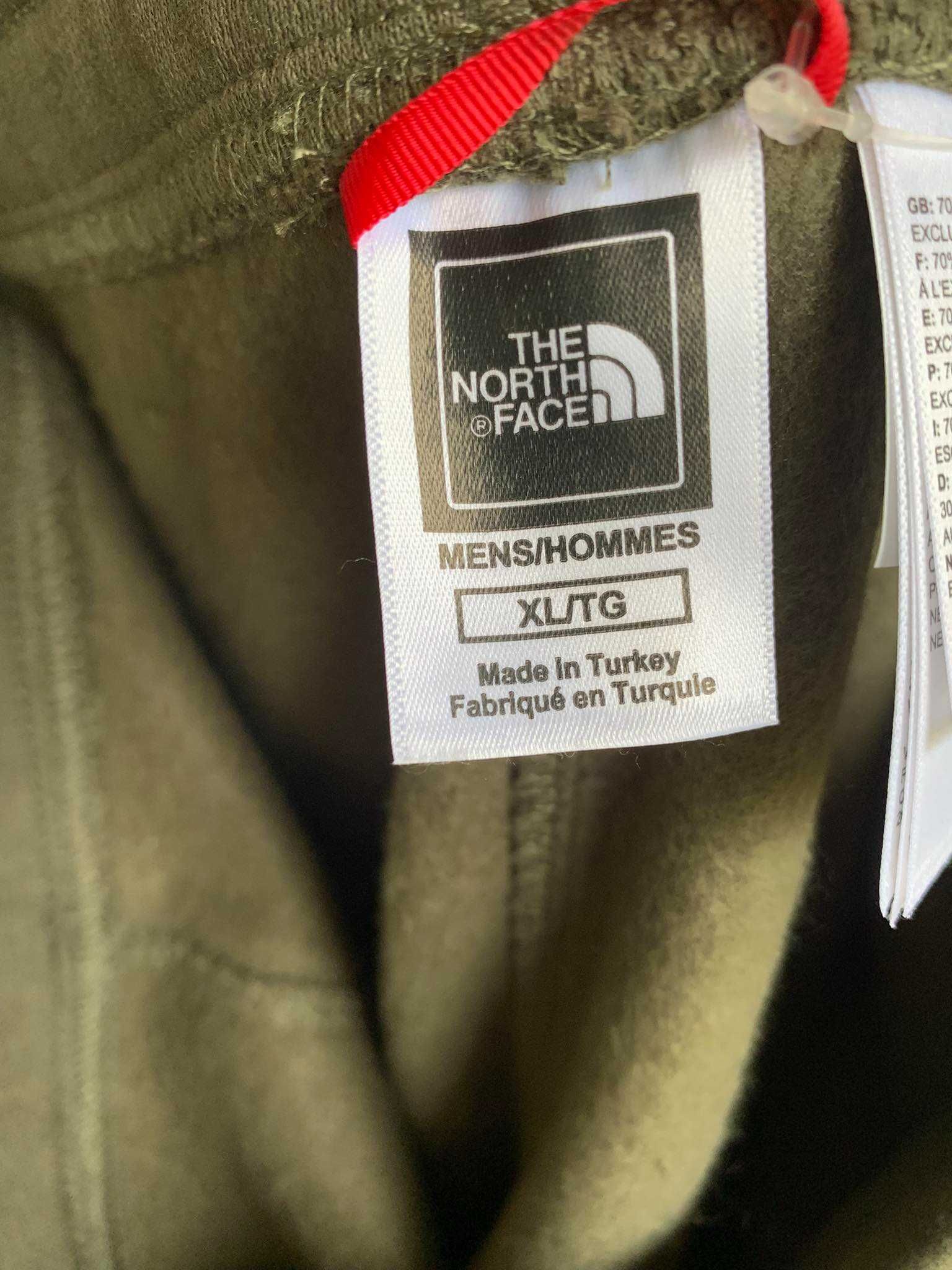 Dresy Joggersy The North Face khaki bawełniane 100% roz XL ocieplane