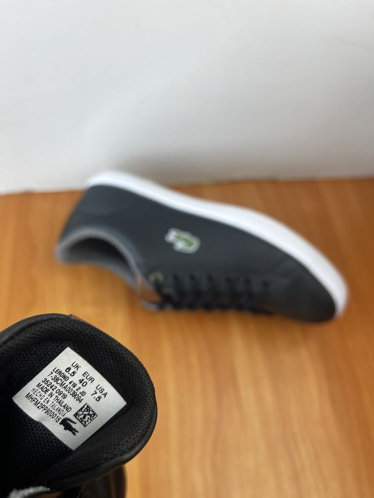 Кеды Lacoste Lerond размер 40.5 оригинал кроссовки чёрные лакоста кожа