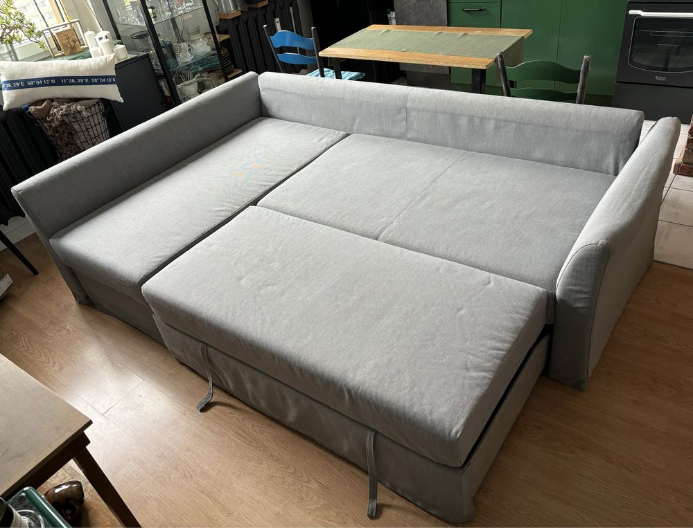 Narożnik kanapa sofa IKEA HOLMSUND szary / rozkładany