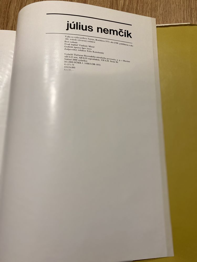 Монография известного словацкого художника Юлиуса Немчика. Книга