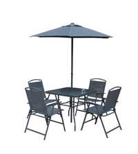 Nowy zestaw mebli ogrodowych 4 krzesła stolik parasol antracytowe