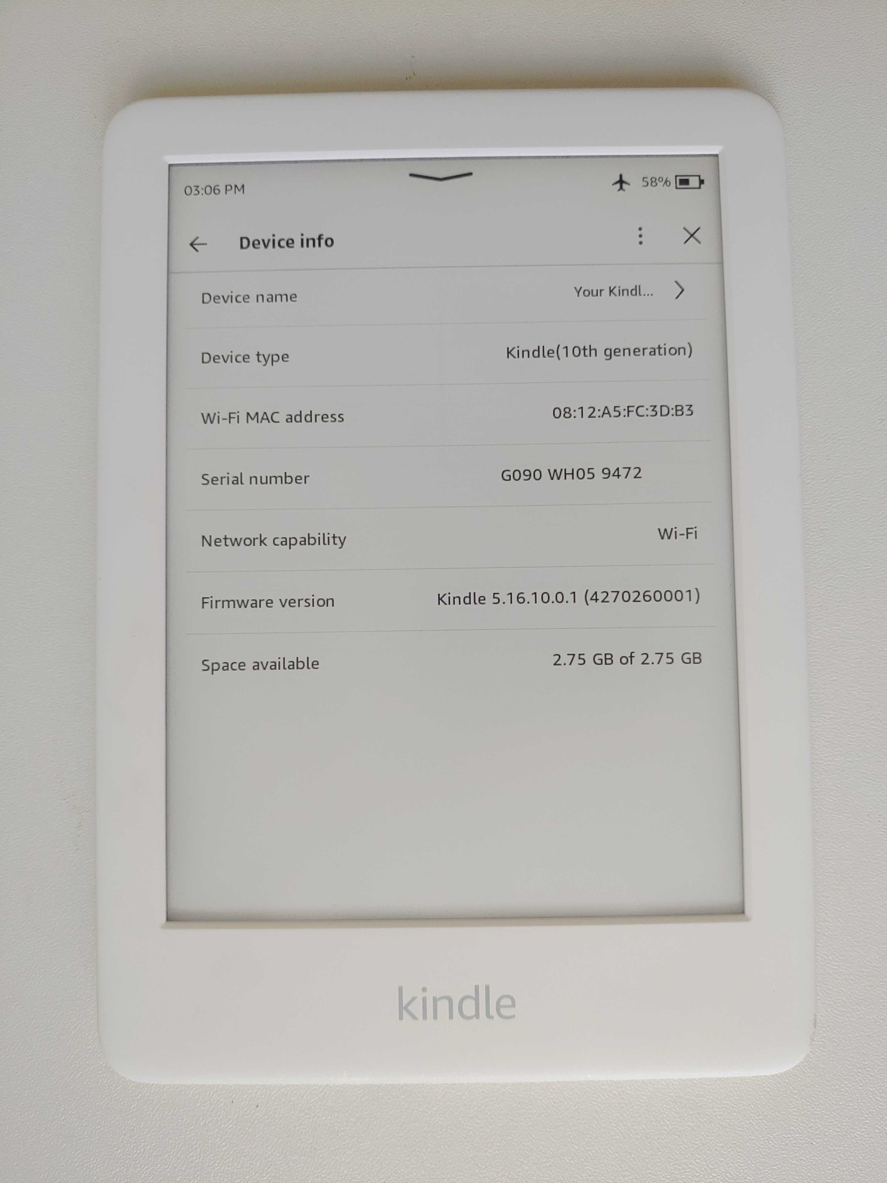 amazon kindle 10 Gen 6" підсв, біла/чорна