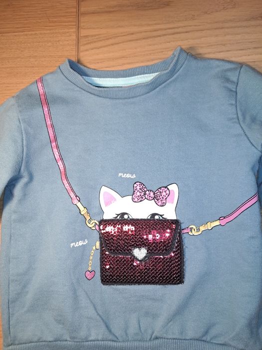 Bluza wkładana kot 92 cekiny torebka