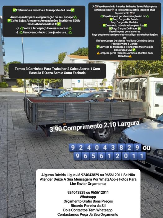 Faço cargas de Entulho Madeira Pladur sucata Mudanças Resíduos Etc