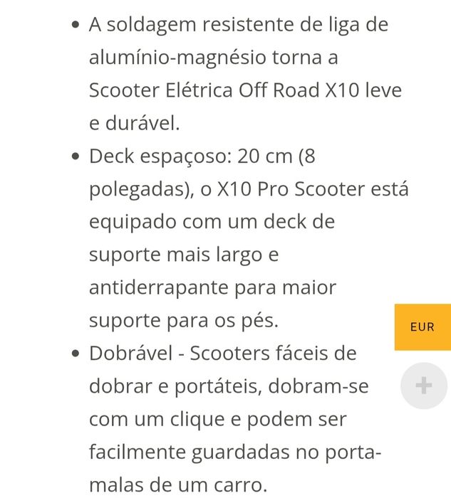 Trotinete elétrica X10 OFF-ROAD