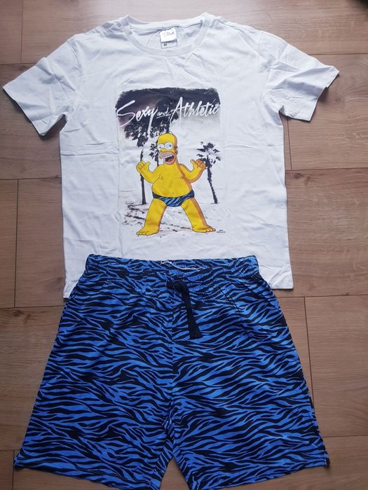Nowa bawełniana piżama męska marki The Simpsons rozmiar S/M.
