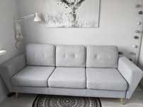 Sofa jasnoszara z funkcją spania