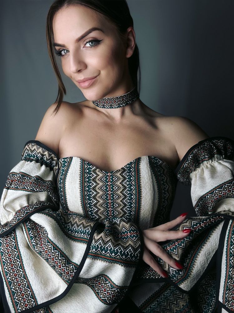 Корсет вишиванка, топ вишитий, етно корсет з рукавами