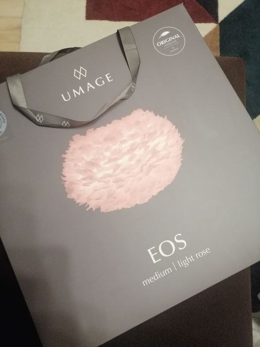 Abażur z gęsich piór pudrowy