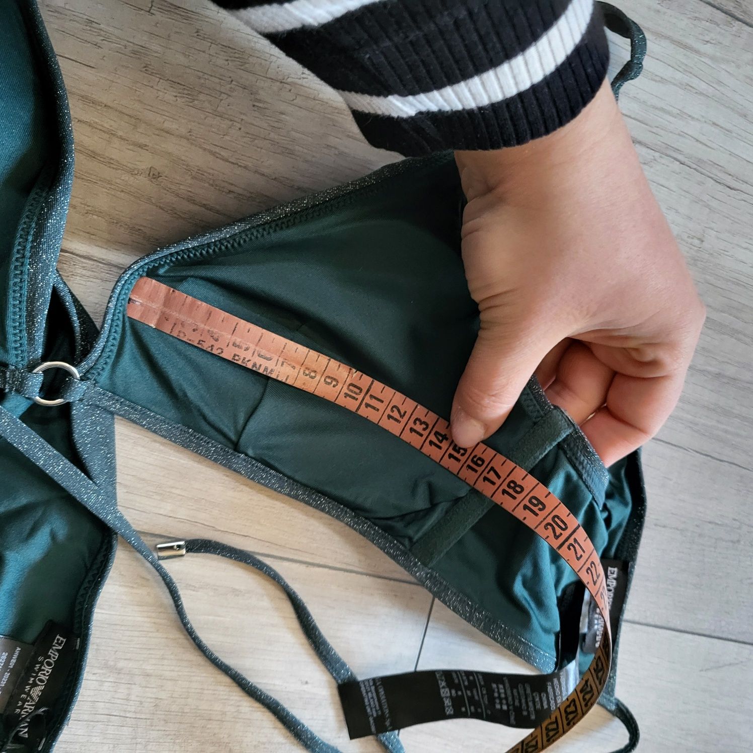Kostium kąpielowy dwuczęściowy Emporio Armani 38M butelkowa zieleń